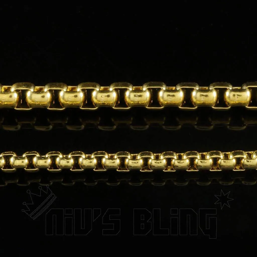 18K Gold Round Box Chain