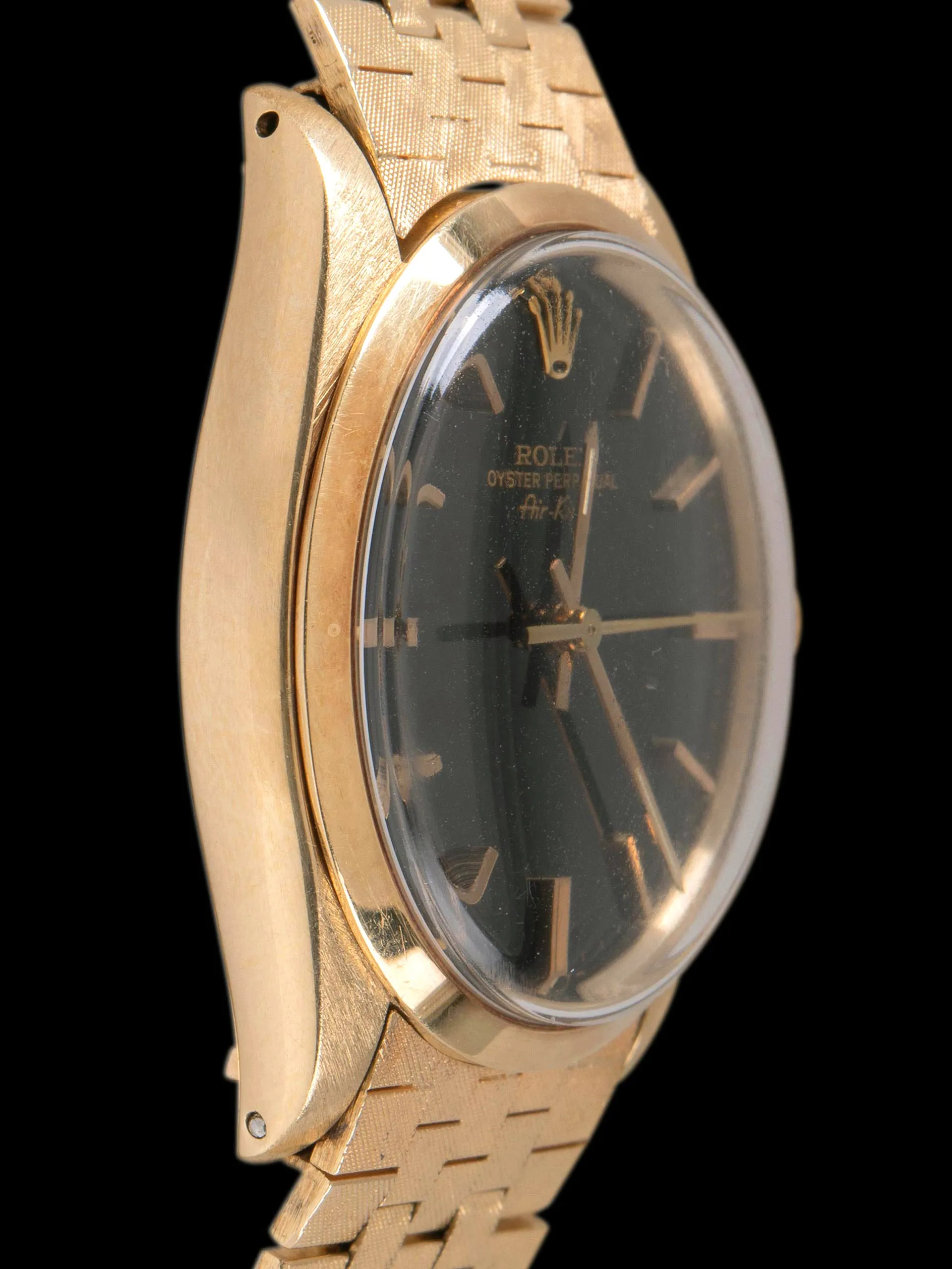 1975 Rolex Air-King 14K YG (Ref. 5500) Black Dial W/ Gold Brick Bracelet