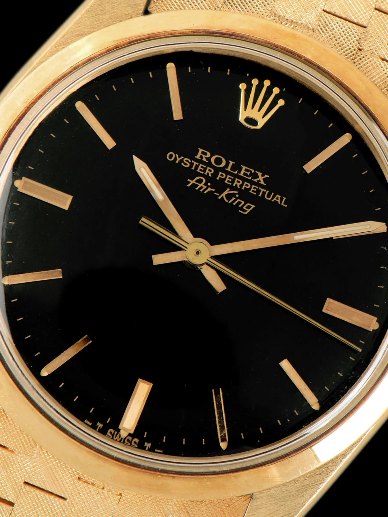 1975 Rolex Air-King 14K YG (Ref. 5500) Black Dial W/ Gold Brick Bracelet