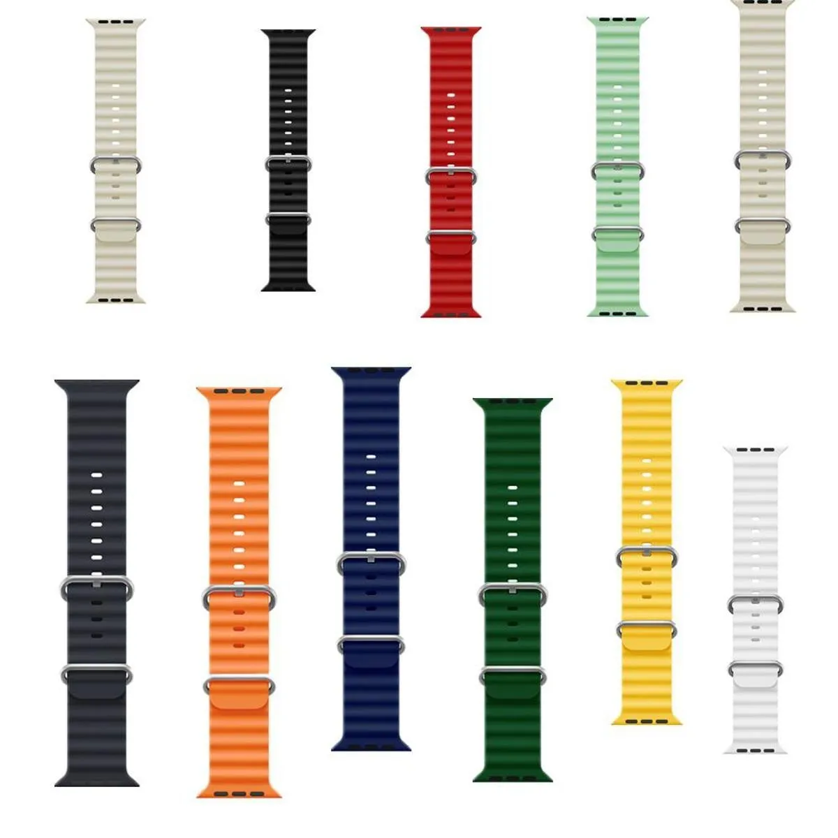 20MM OCEAN LOOP SILICON STRAPS FOR SAMSUNG WATCH 6, ACTIVE 2, WATCH 4, WATCH 5, WATCH 4 CLASSIC, WATCH ACTIVE, WATCH 3 (41MM)