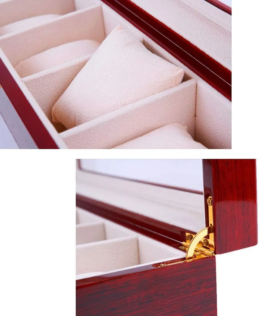 26.5 X 8.2 X 20Cm 10 Grid Wooden Watch Display Organizer Box