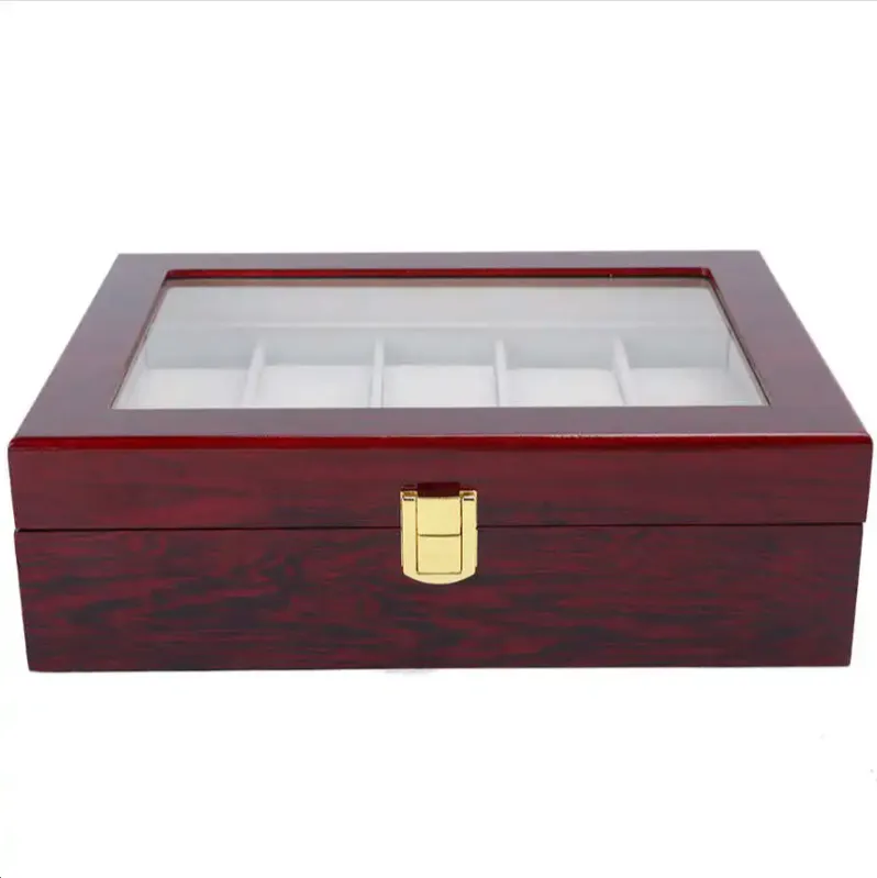 26.5 X 8.2 X 20Cm 10 Grid Wooden Watch Display Organizer Box