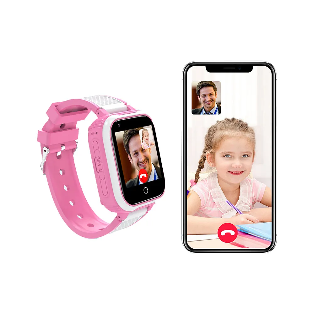4G Kids Smart Watch SOS Video Phone Call Camera Smart Watches Kids Watch Pink