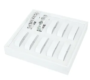 9"X9" White Leatherette Watch Tray for 10 Watch or Bracelet