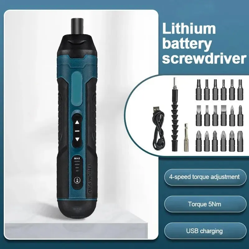 Adjustable Cordless Screwdriver Rechargeable 1300mah Battery Multi Function Repair Tool