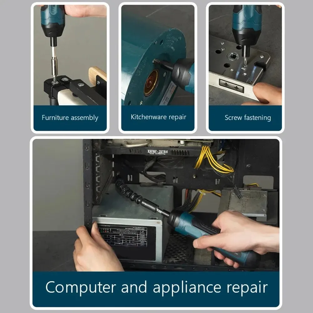 Adjustable Cordless Screwdriver Rechargeable 1300mah Battery Multi Function Repair Tool