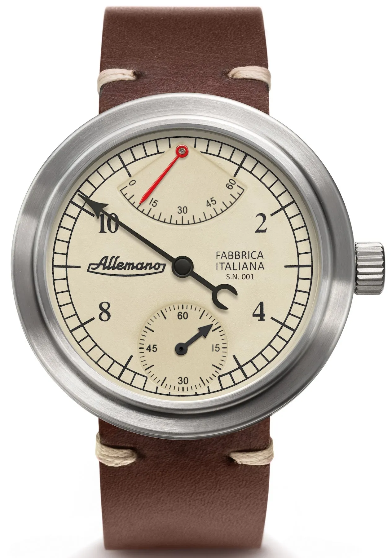 Allemano Watch Man Antique White Brushed Case