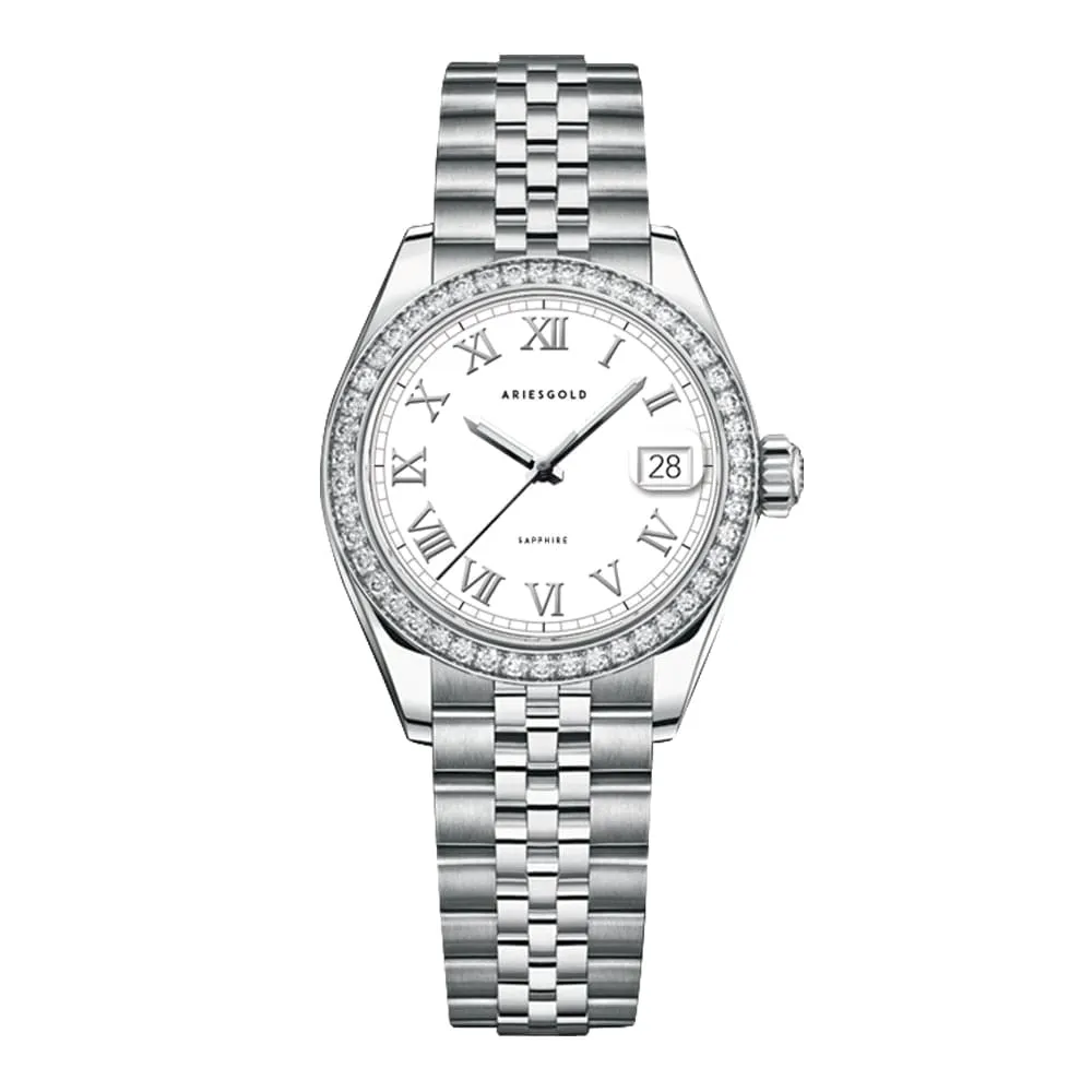 Aries Gold Heritage Silver Stainless Steel Strap Women’s Watch L 1070 S-RW