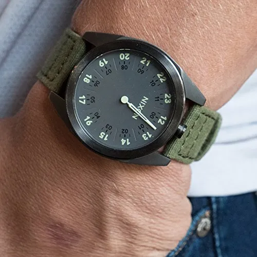 BARTON WATCH BANDS Canvas Quick Release Watch Band Strap, Army Green, 18mm