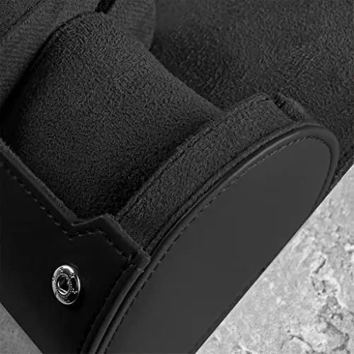 BARTON WATCH BANDS, Watch Roll - Black Recycled Leather Watch Travel Case & Watch Band Storage - 1 Watch Case