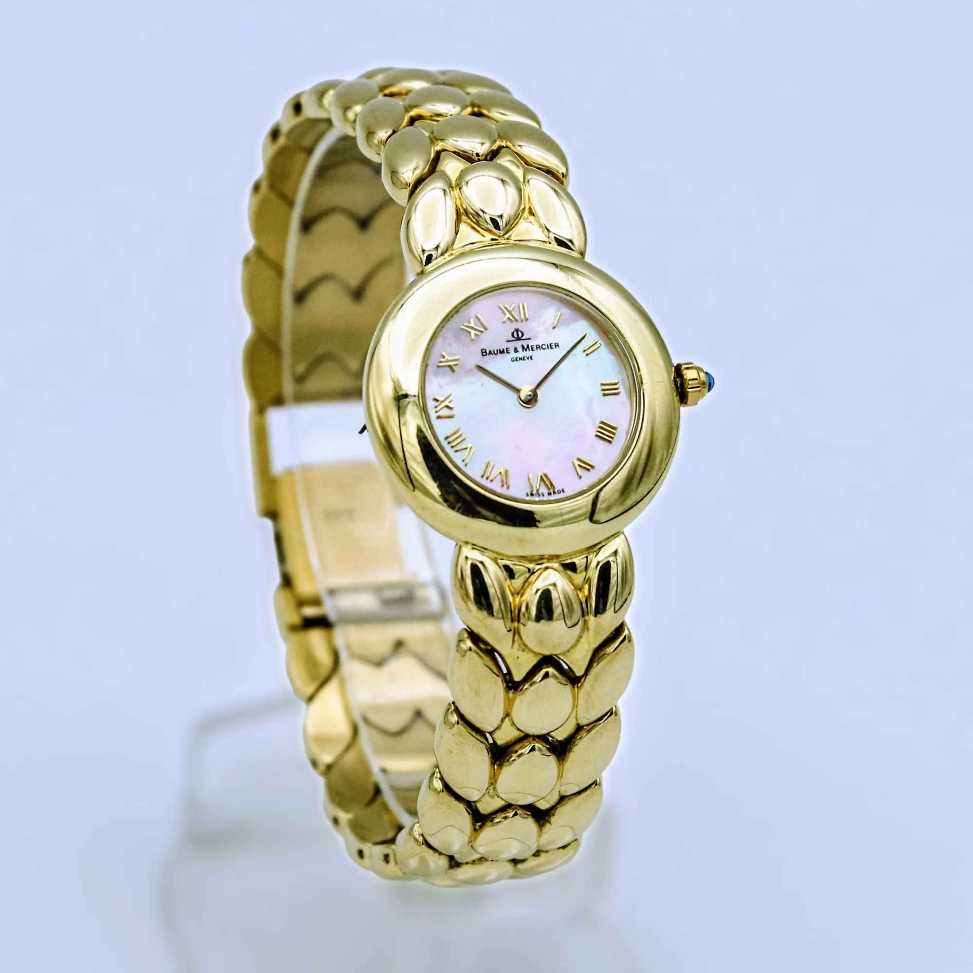 BAUME & MERCIER Luxury Swiss Ladies Wristwatch 18K Solid Yellow Gold 6J Watch