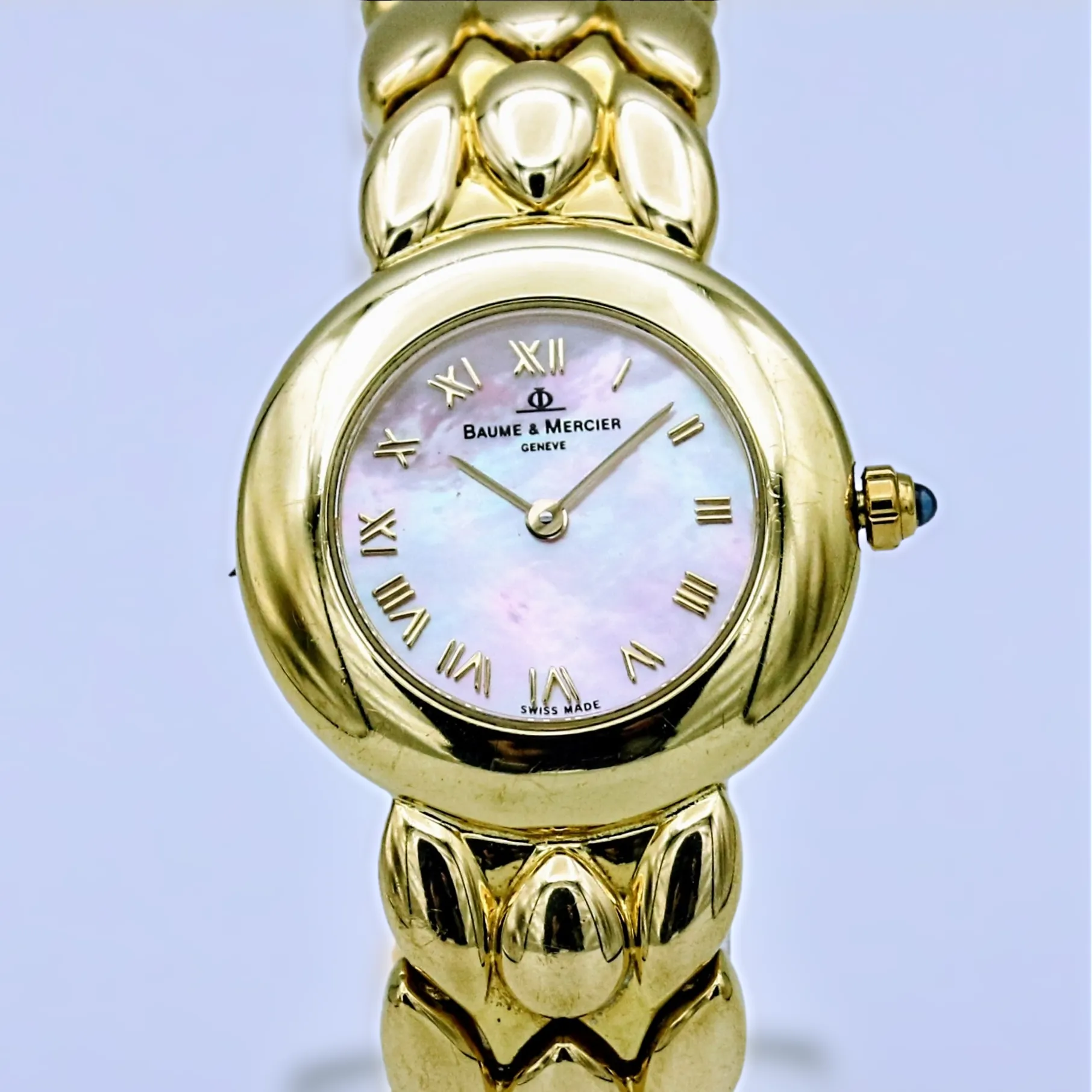 BAUME & MERCIER Luxury Swiss Ladies Wristwatch 18K Solid Yellow Gold 6J Watch