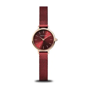 Bering 22mm Stainless Steel Red Quartz Watch