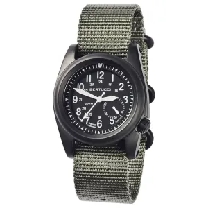 Bertucci A-2S Ballista Mens Defender Drab Nylon Band Matte Black Quartz Dial Watch - 11085