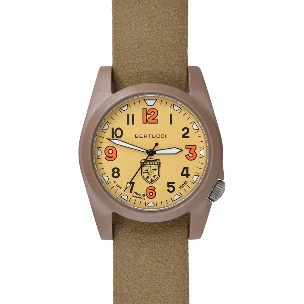 Bertucci Gamekeeper Unisex Foliage Survival Leather Band Dirt Quartz Dial Watch - 13379
