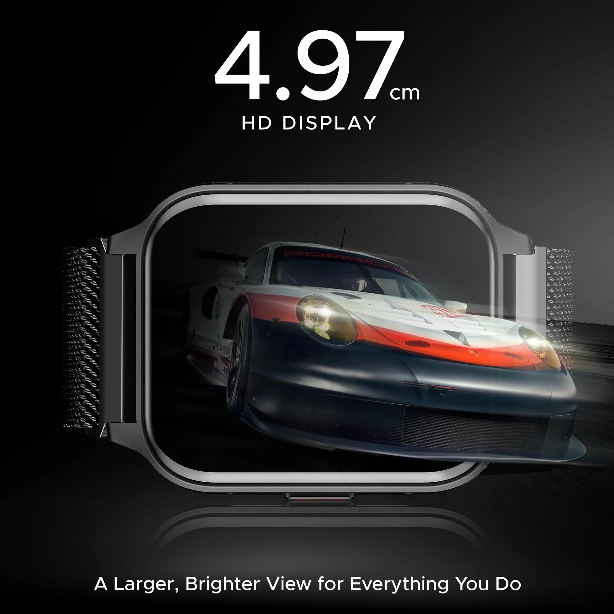 boAt Newly Launched Wave Call 2 Plus Smart Watch w/Bilingual Support (Hindi/English), 1.96”(4.97 cm) HD Display, BT Calling, 100 Sports Modes, Animated Watch Faces, Voice Assistant(Metal Black)