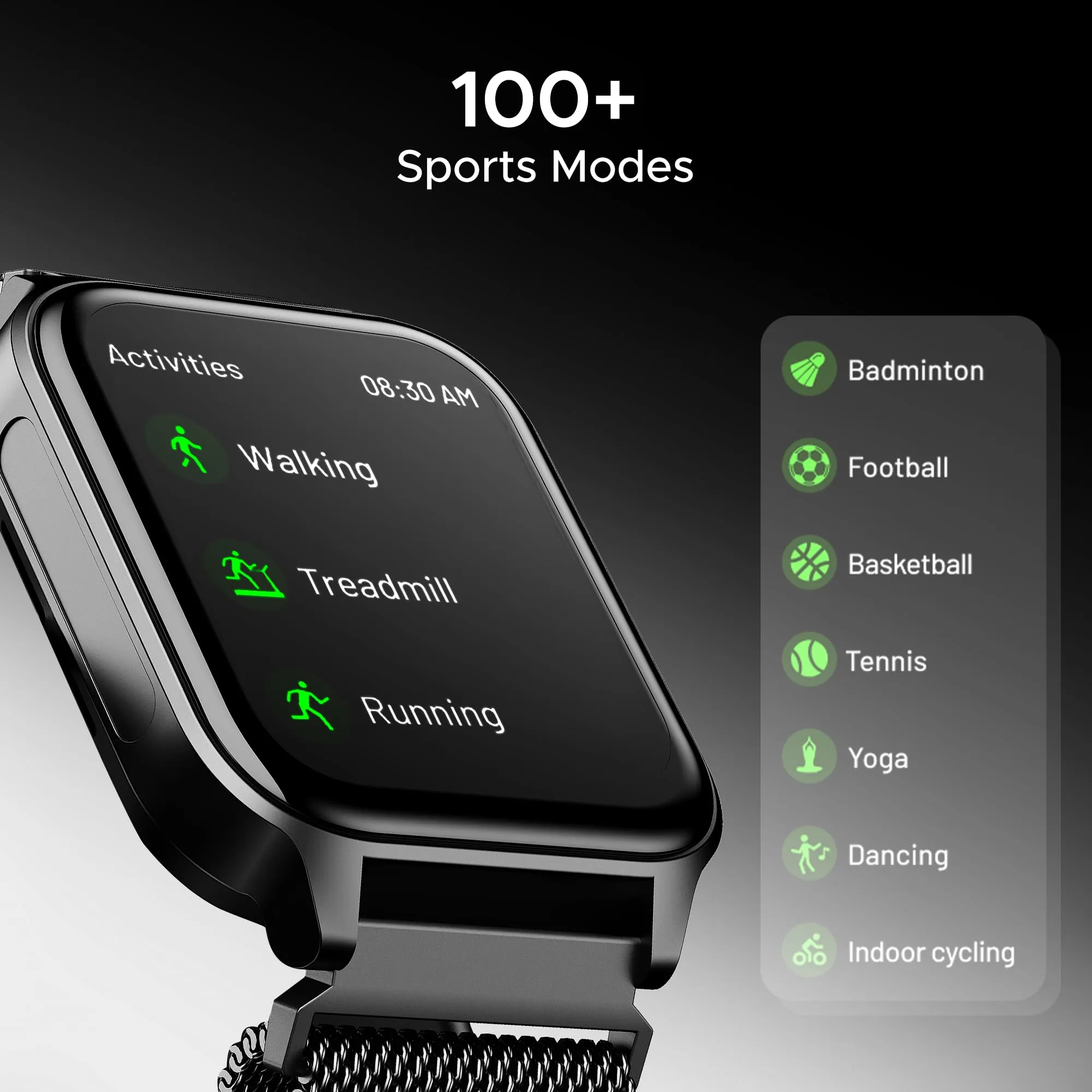 boAt Newly Launched Wave Call 2 Plus Smart Watch w/Bilingual Support (Hindi/English), 1.96”(4.97 cm) HD Display, BT Calling, 100 Sports Modes, Animated Watch Faces, Voice Assistant(Metal Black)