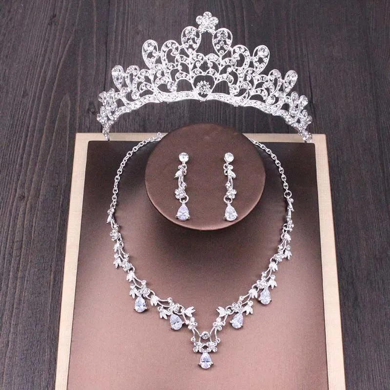 Bridal Crown Necklace Wedding Set
