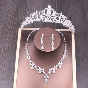 Bridal Crown Necklace Wedding Set