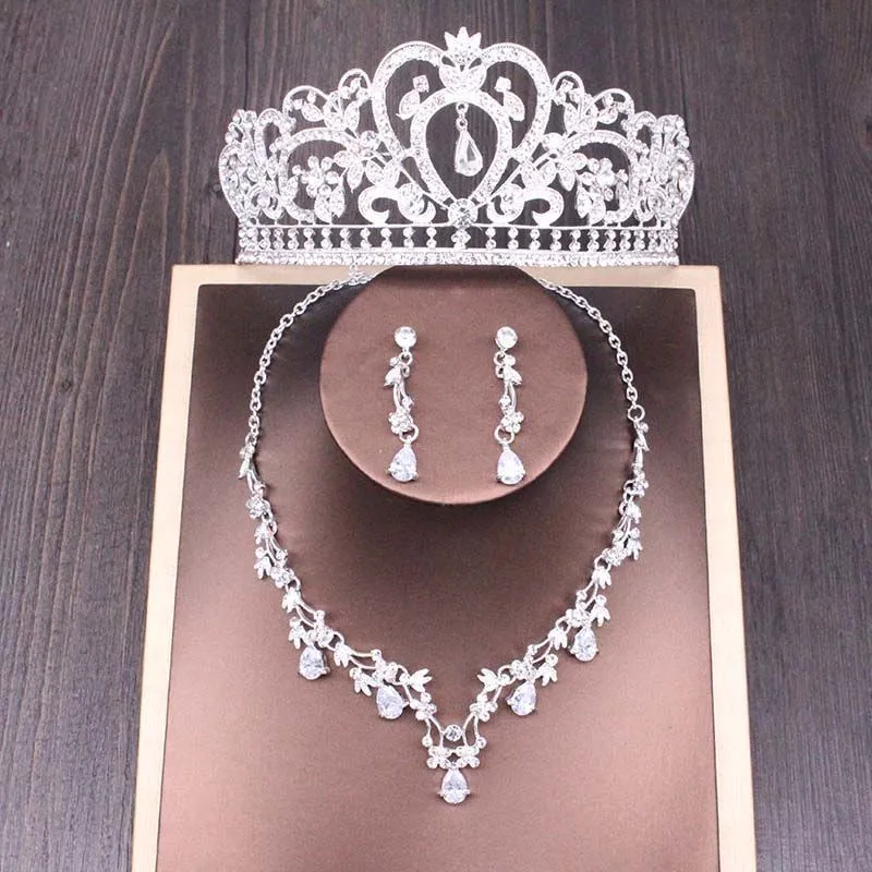 Bridal Crown Necklace Wedding Set