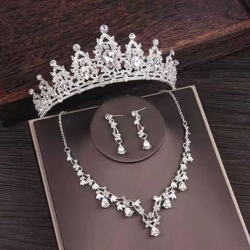 Bridal Crown Necklace Wedding Set