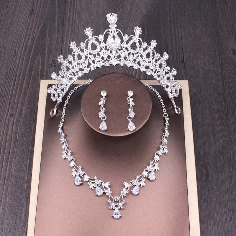 Bridal Crown Necklace Wedding Set