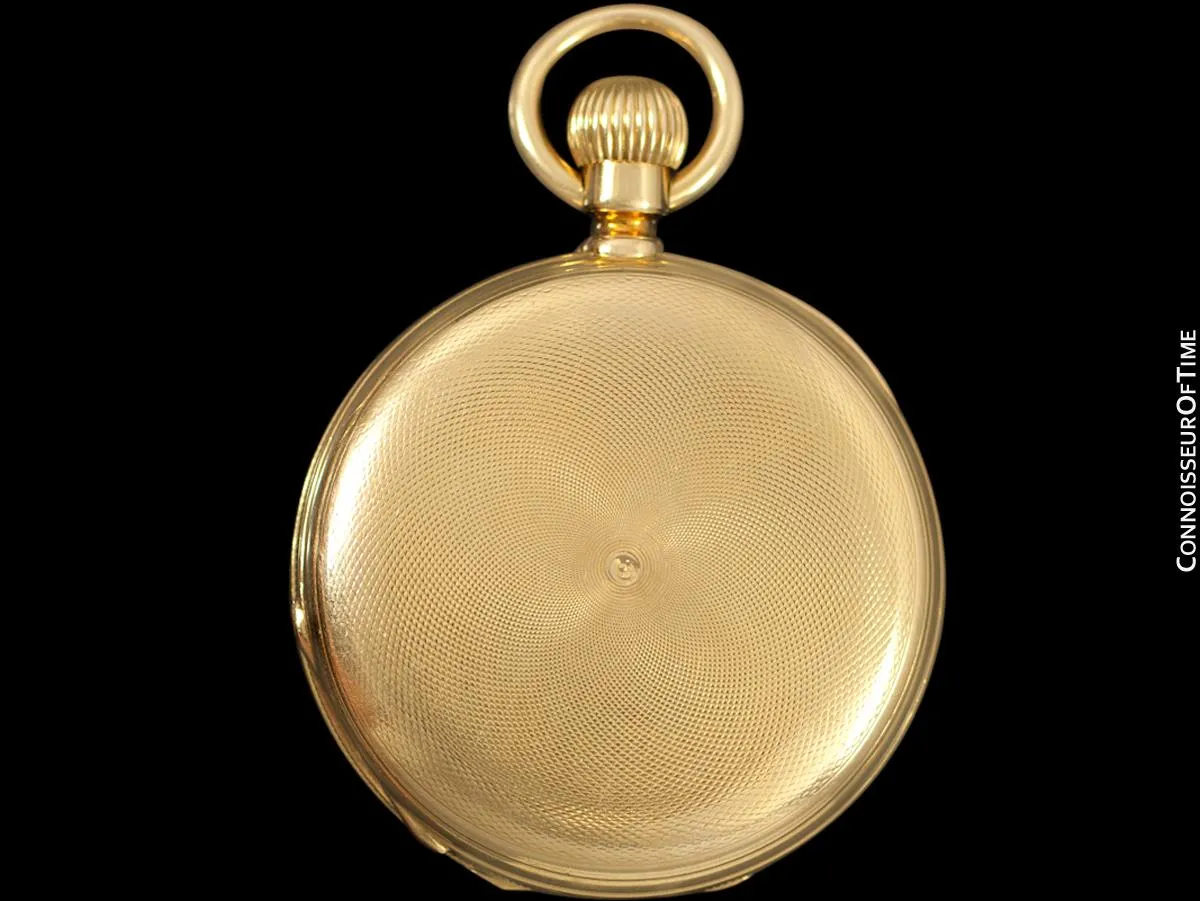c. 1870 Patek Philippe Antique Mens Midsize 42.5mm Hunter Case Pocket Watch - 18K Gold