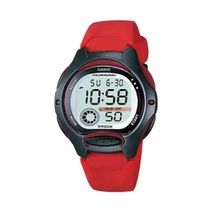 Casio LW-200-4A Red/Black Resin Strap Watch for Women