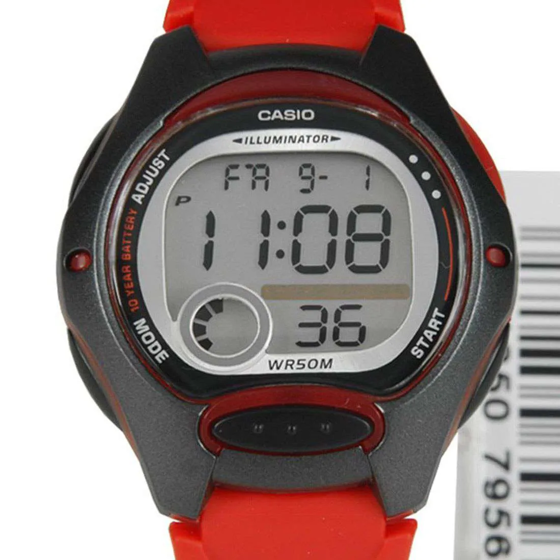 Casio LW-200-4A Red/Black Resin Strap Watch for Women