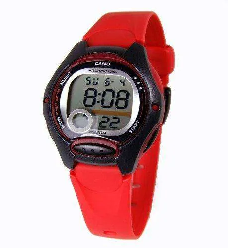 Casio LW-200-4A Red/Black Resin Strap Watch for Women
