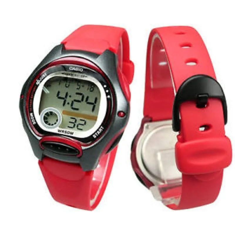 Casio LW-200-4A Red/Black Resin Strap Watch for Women