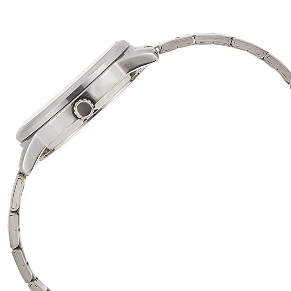 Casio Men's Black Dial Silver Stainless Steel Band Quartz Watch - MTP-V002D-1BUDF
