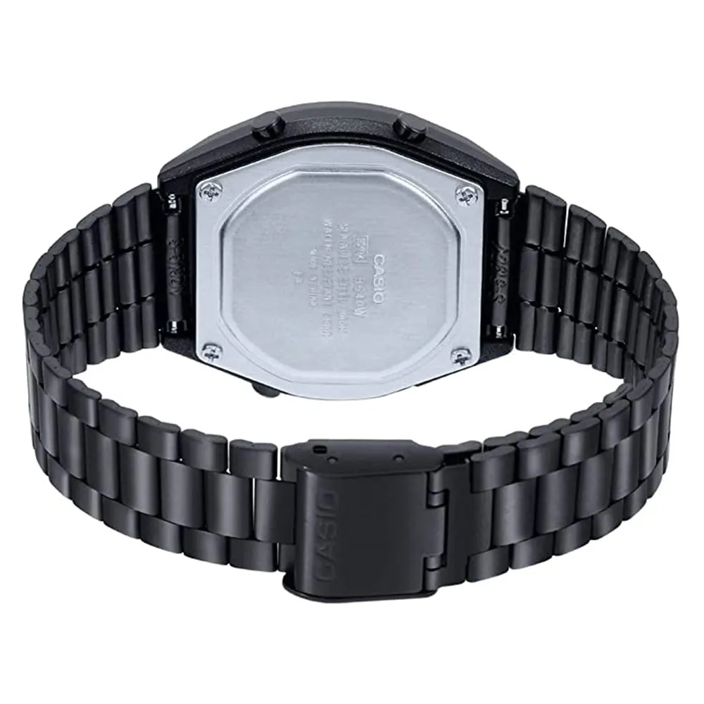 Casio Mens Black Stainless Steel Band Digital Quartz Watch - B640WBG-1BDF