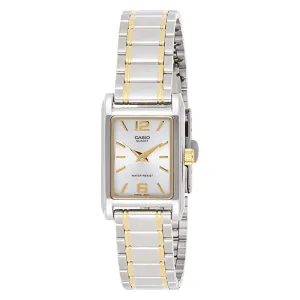 Casio Women's Silver Dial Silver-Tone Stainless Steel Band Quartz Watch - LTP-1235SG-7ADF