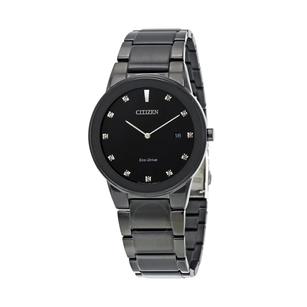 Citizen Eco-Drive Men's Axiom Stainless Steel Case and Bracelet Black Dial Watch - AU1065-58G