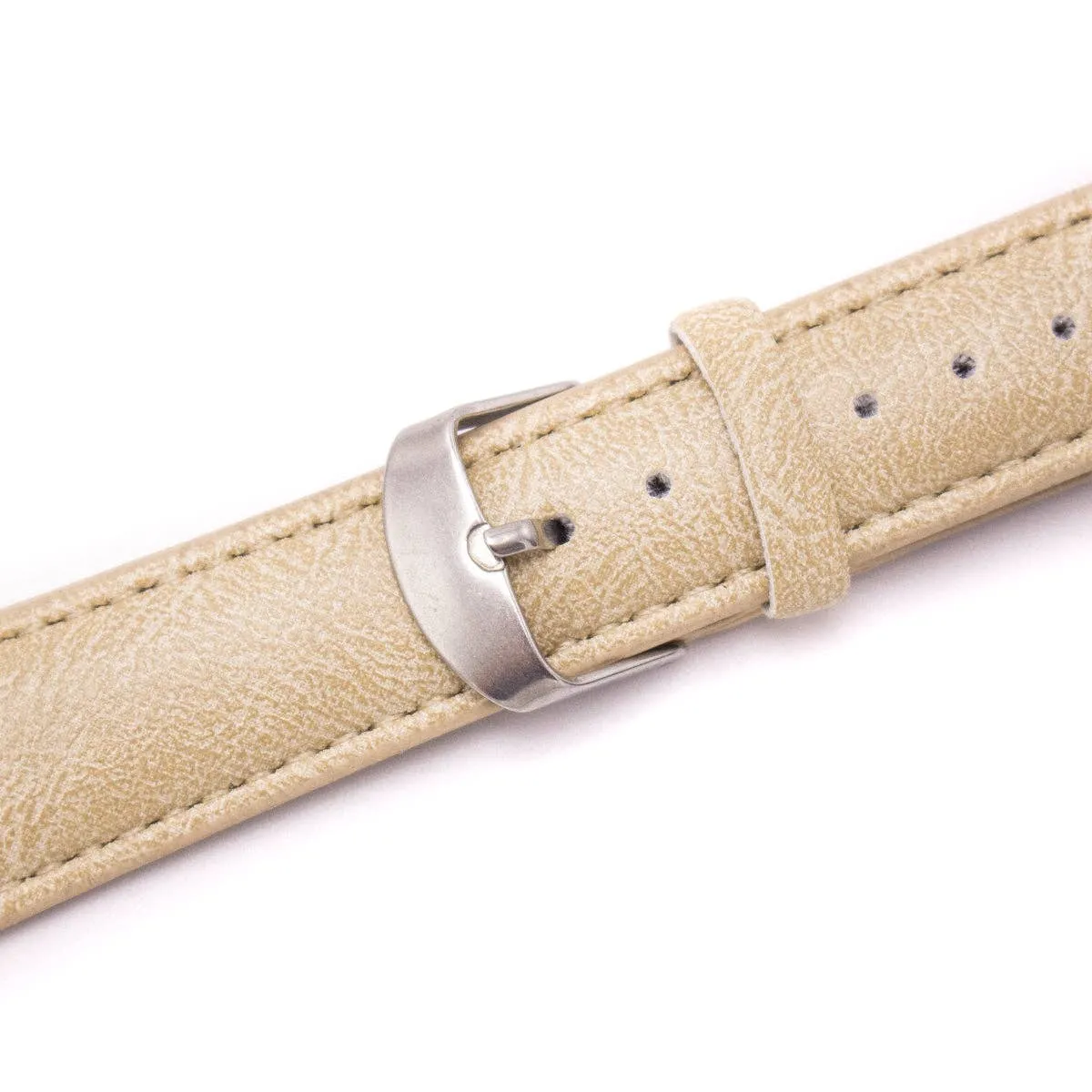 Classic Comfort in Creme: PU Leather Watch Strap