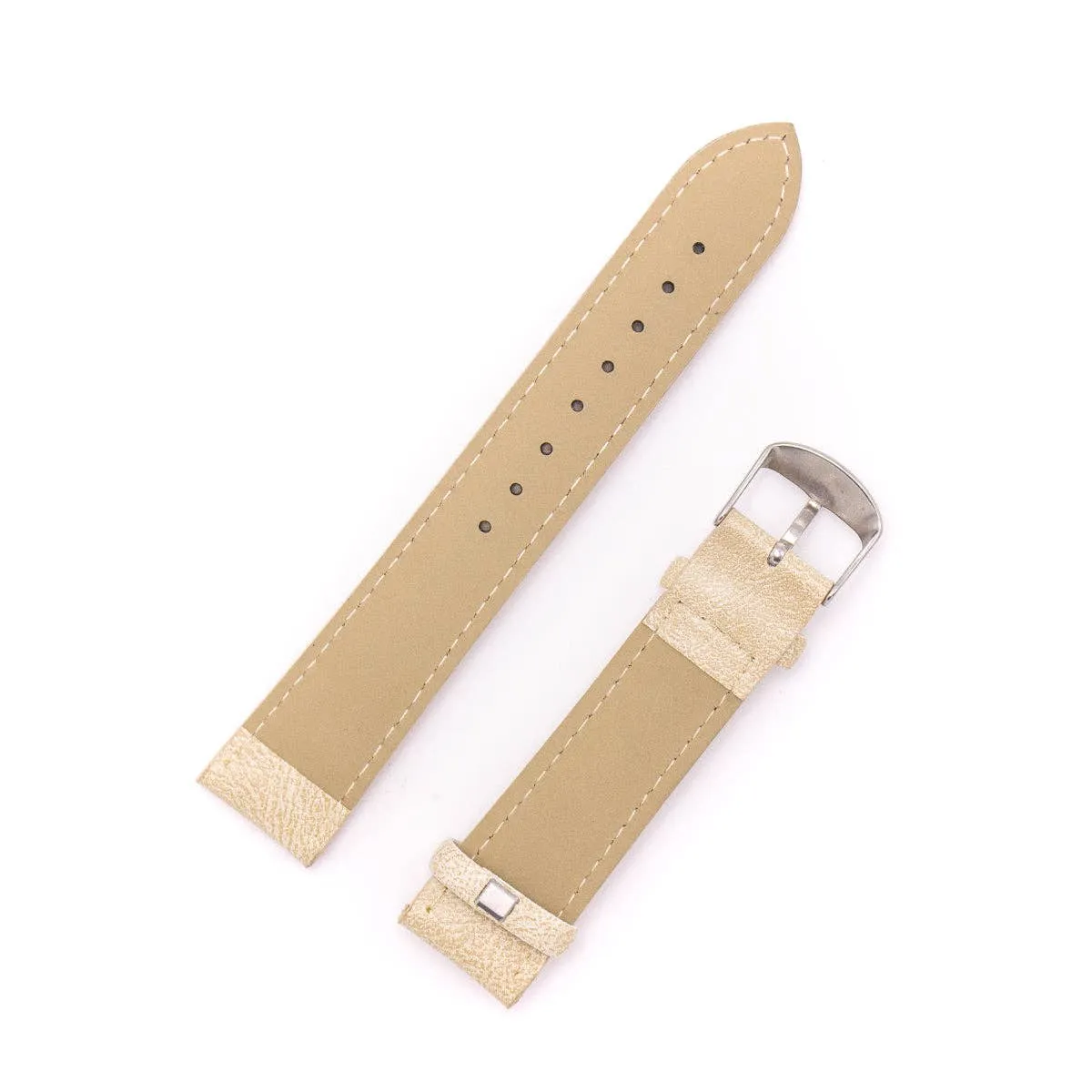 Classic Comfort in Creme: PU Leather Watch Strap