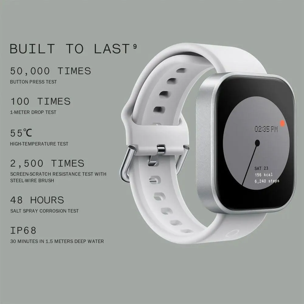 CMF Watch Pro D395 Smart Watch (40mm - GPS) Metallic Gray Aluminum Case With Orange Silicone Strap