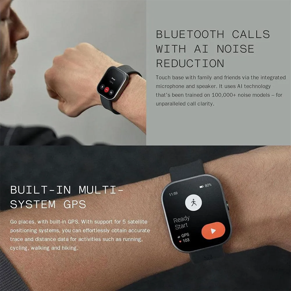 CMF Watch Pro D395 Smart Watch (40mm - GPS) Metallic Gray Aluminum Case With Orange Silicone Strap