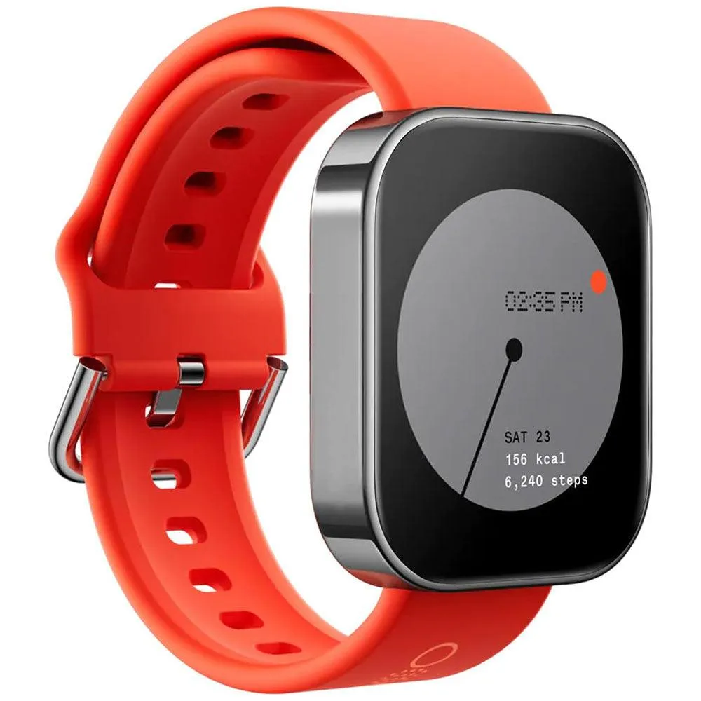 CMF Watch Pro D395 Smart Watch (40mm - GPS) Metallic Gray Aluminum Case With Orange Silicone Strap