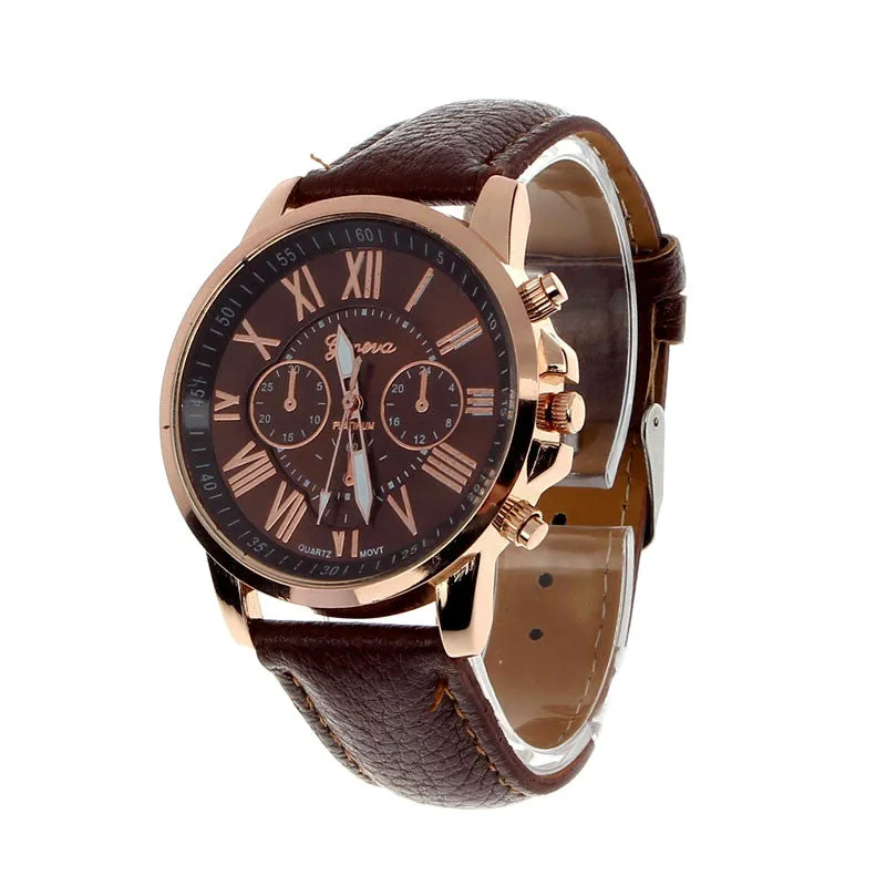 Creative Fashion Watch Roman Numerals Faux Leather Analog Quartz Wach Women Wrist Watch