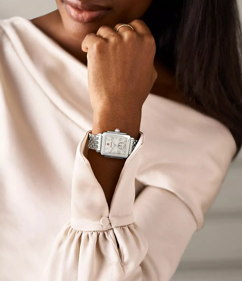 Deco Mid Stainless Diamond Dial Watch