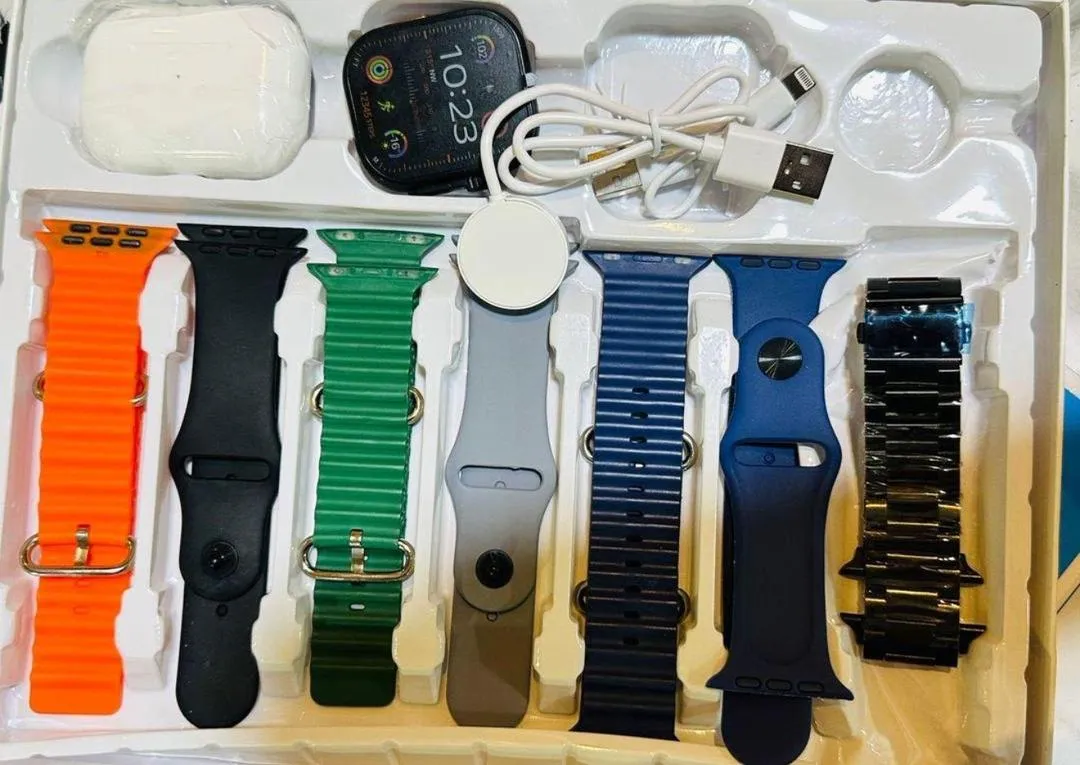 DT900 Ultra Smart Watch 49mm Display Smart Watch With 7 Straps & Crystal Case Dt 900