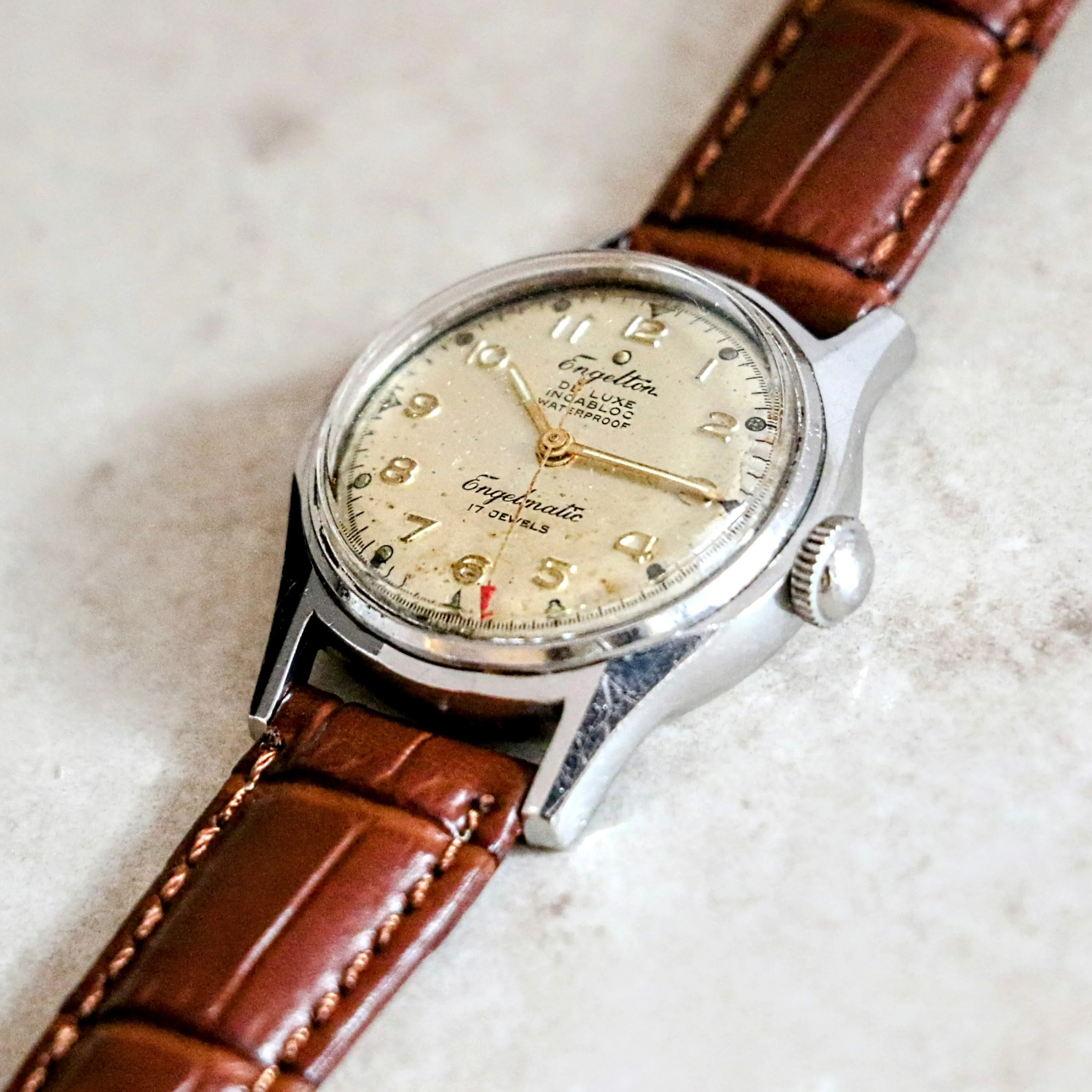 ENGELTON De Luxe Automatic Watch Bidynator FELSA 690 17 Jewels Swiss Wristwatch