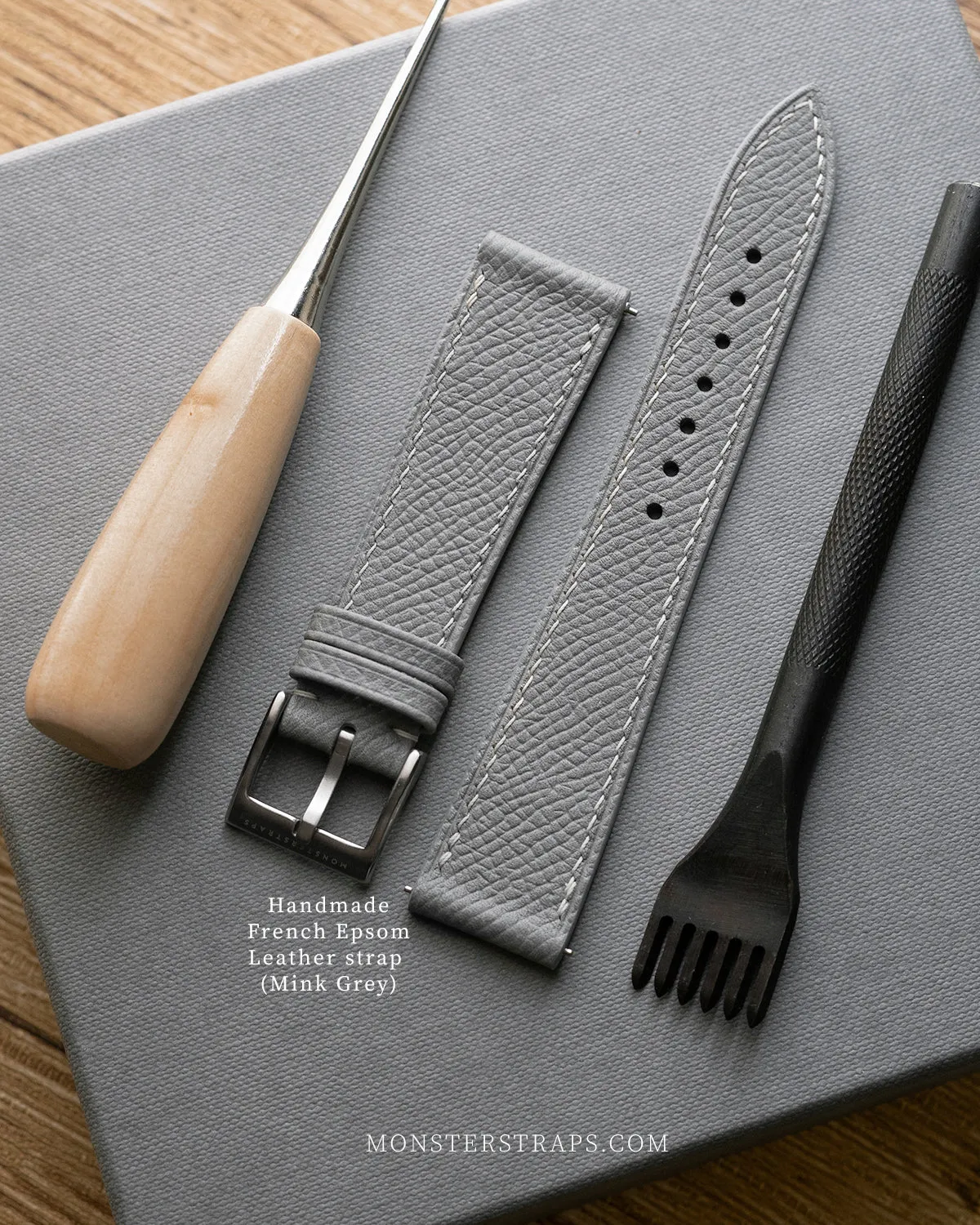 Epsom Leather Strap (Mink Grey)