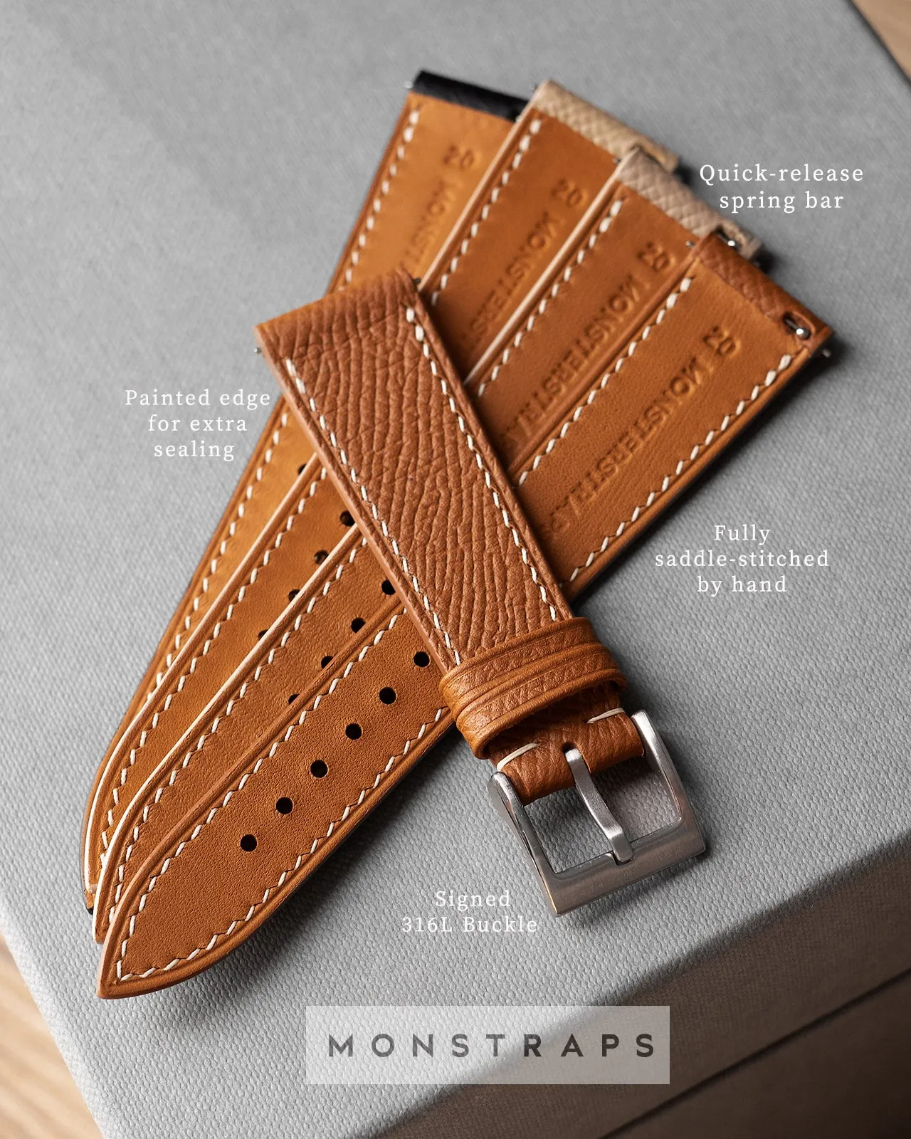 Epsom Leather Strap (Mink Grey)