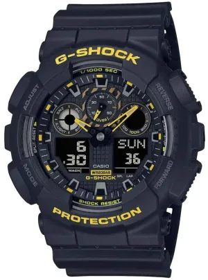 G-Shock GA-100 Black Caution Yellow Mens