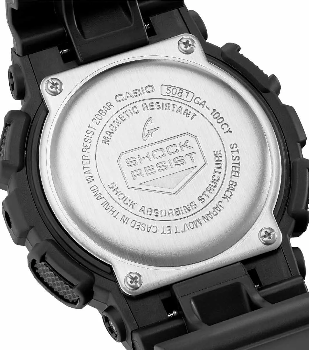 G-Shock GA-100 Black Caution Yellow Mens