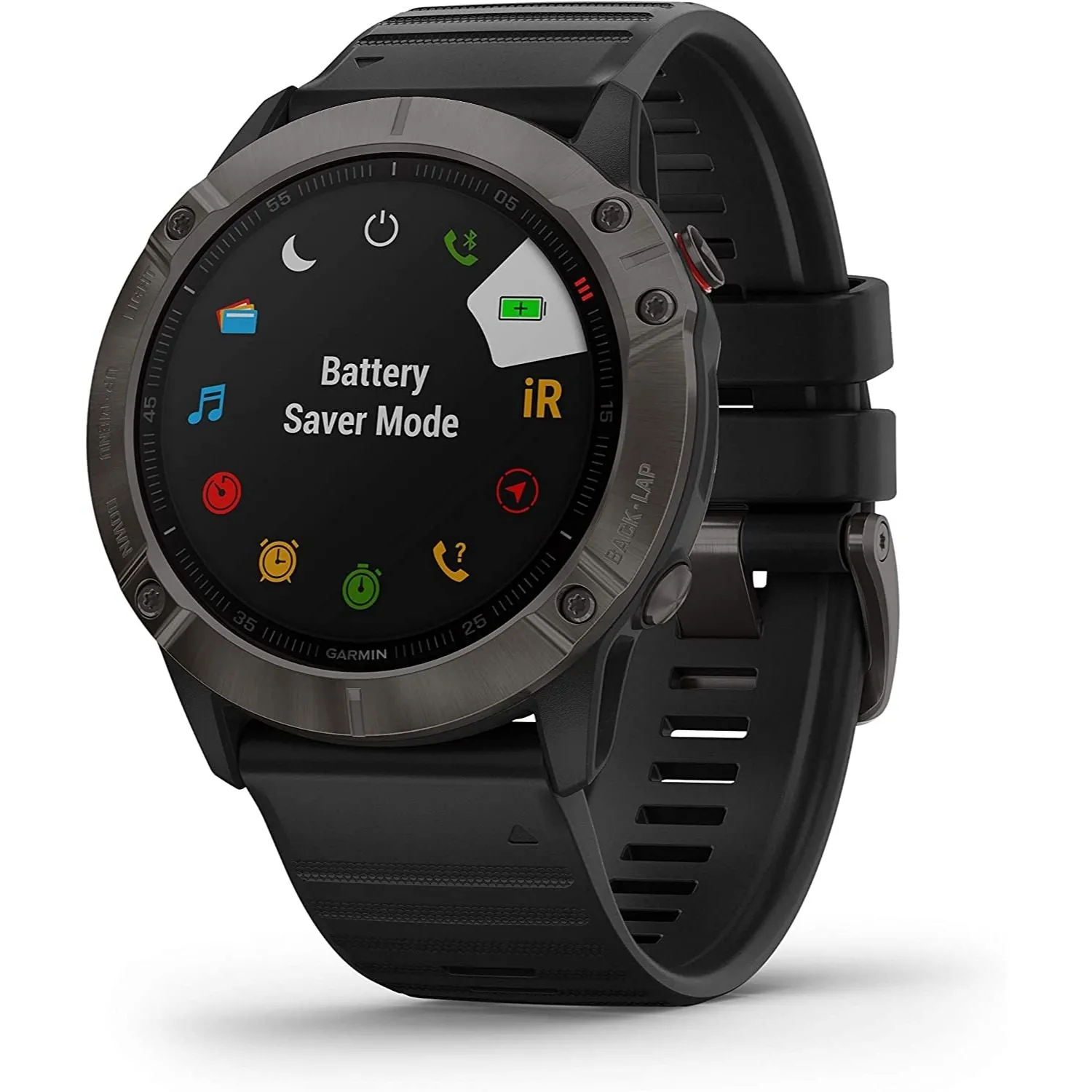Garmin Fenix 6X Sapphire, Premium Multisport GPS Smartwatch - Carbon Grey With Black Band