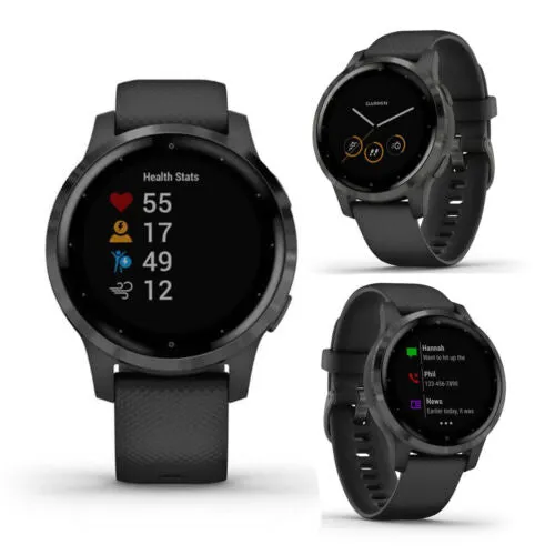 Garmin Vivoactive 4S GPS Running Fitness Smart Multi Sports Watch - Black Slate (Refurbished Grade-C)
